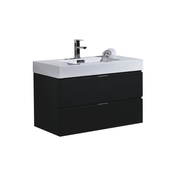 Kubebath BSL36 Bliss 35 1/2 Inch Wall Mount Single Sink Bath Vanity