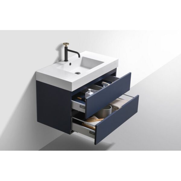 Kubebath BSL36 Bliss 35 1/2 Inch Wall Mount Single Sink Bath Vanity