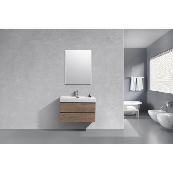 Kubebath BSL36 Bliss 35 1/2 Inch Wall Mount Single Sink Bath Vanity