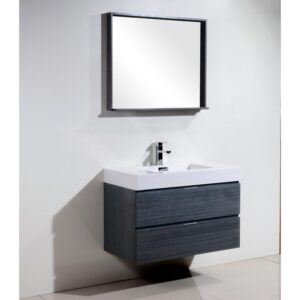 Kubebath BSL36 Bliss 35 1/2 Inch Wall Mount Single Sink Bath Vanity