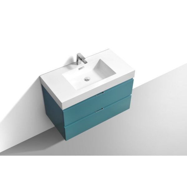 Kubebath BSL36 Bliss 35 1/2 Inch Wall Mount Single Sink Bath Vanity