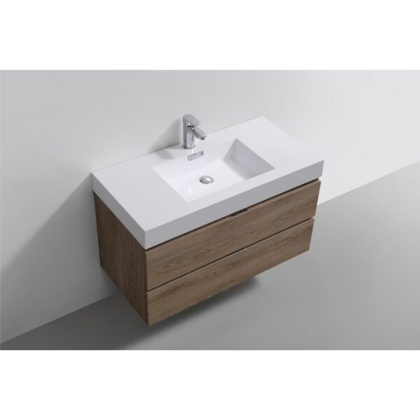 Kubebath BSL40 Bliss 39 1/2 Inch Wall Mount Single Sink Bath Vanity