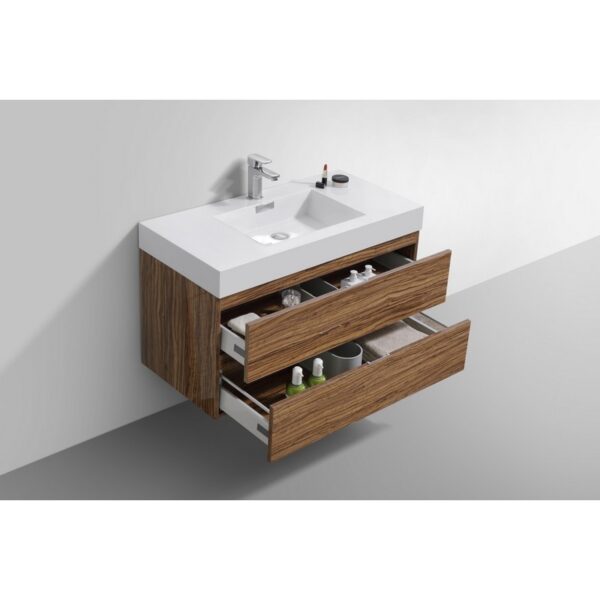 Kubebath BSL40 Bliss 39 1/2 Inch Wall Mount Single Sink Bath Vanity