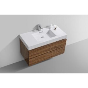 Kubebath BSL40 Bliss 39 1/2 Inch Wall Mount Single Sink Bath Vanity