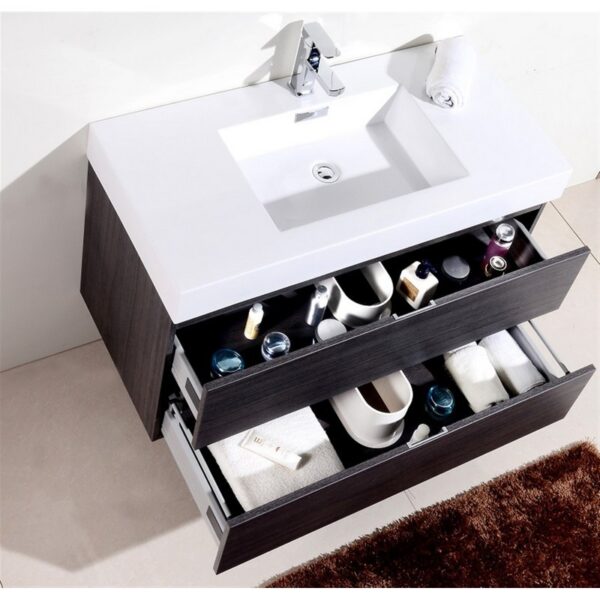 Kubebath BSL40 Bliss 39 1/2 Inch Wall Mount Single Sink Bath Vanity