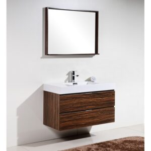 Kubebath BSL40 Bliss 39 1/2 Inch Wall Mount Single Sink Bath Vanity