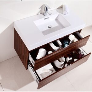 Kubebath BSL40 Bliss 39 1/2 Inch Wall Mount Single Sink Bath Vanity