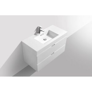 Kubebath BSL40 Bliss 39 1/2 Inch Wall Mount Single Sink Bath Vanity