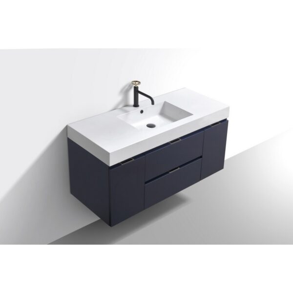 Kubebath BSL48 Bliss 47 1/4 Inch Wall Mount Single Sink Bath Vanity