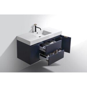 Kubebath BSL48 Bliss 47 1/4 Inch Wall Mount Single Sink Bath Vanity