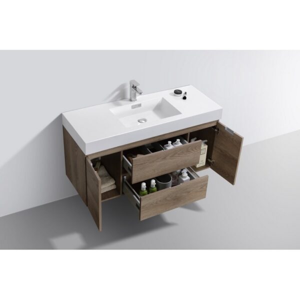 Kubebath BSL48 Bliss 47 1/4 Inch Wall Mount Single Sink Bath Vanity