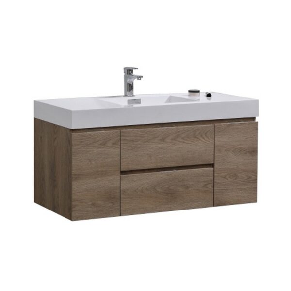 Kubebath BSL48 Bliss 47 1/4 Inch Wall Mount Single Sink Bath Vanity