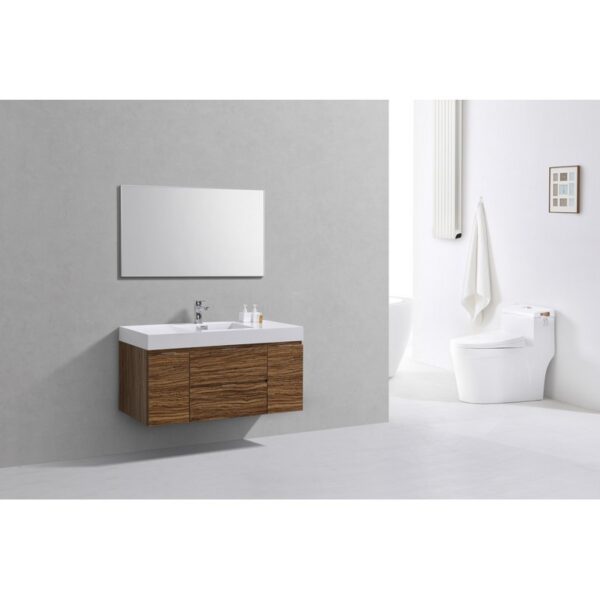 Kubebath BSL48 Bliss 47 1/4 Inch Wall Mount Single Sink Bath Vanity