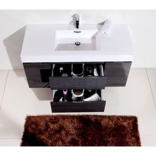 Kubebath BSL48 Bliss 47 1/4 Inch Wall Mount Single Sink Bath Vanity