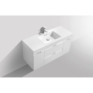 Kubebath BSL48 Bliss 47 1/4 Inch Wall Mount Single Sink Bath Vanity