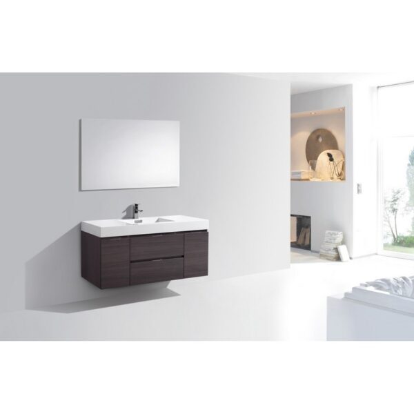 Kubebath BSL48 Bliss 47 1/4 Inch Wall Mount Single Sink Bath Vanity