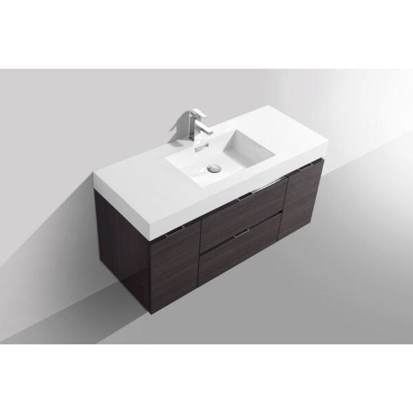 Kubebath BSL48 Bliss 47 1/4 Inch Wall Mount Single Sink Bath Vanity