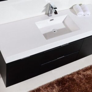 Kubebath BSL60S Bliss 59 Inch Wall Mount Single Sink Bath Vanity