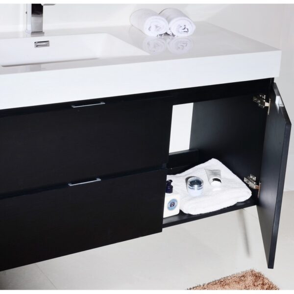 Kubebath BSL60S Bliss 59 Inch Wall Mount Single Sink Bath Vanity