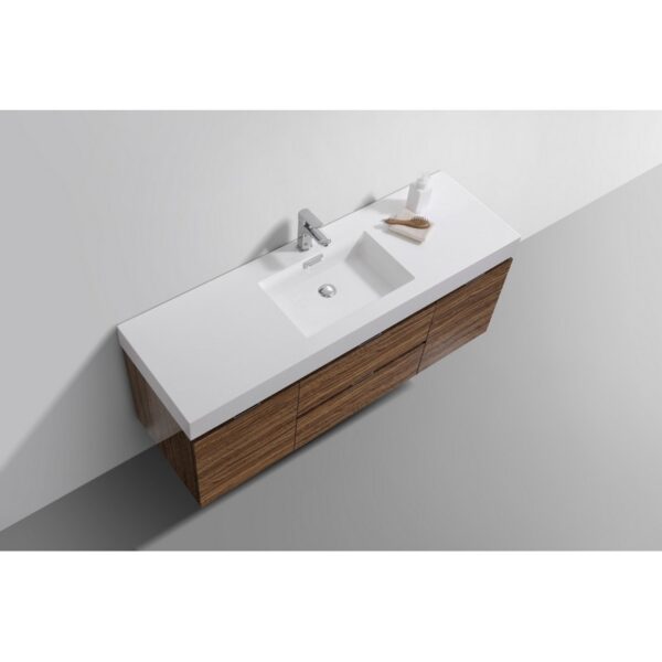 Kubebath BSL60S Bliss 59 Inch Wall Mount Single Sink Bath Vanity