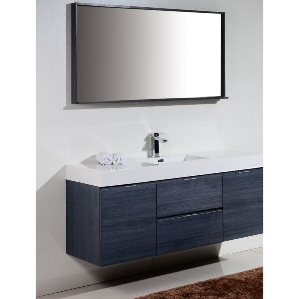 Kubebath BSL60S Bliss 59 Inch Wall Mount Single Sink Bath Vanity