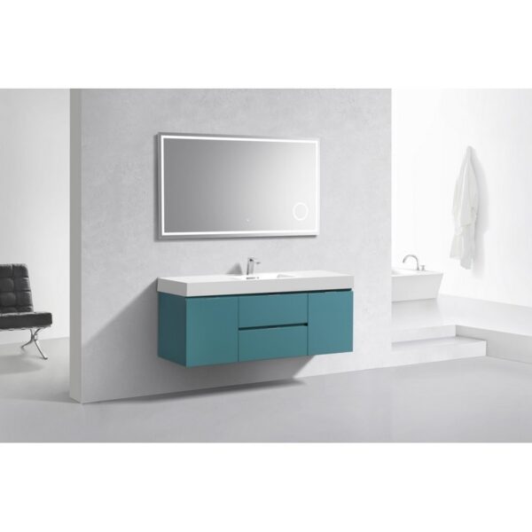 Kubebath BSL60S Bliss 59 Inch Wall Mount Single Sink Bath Vanity