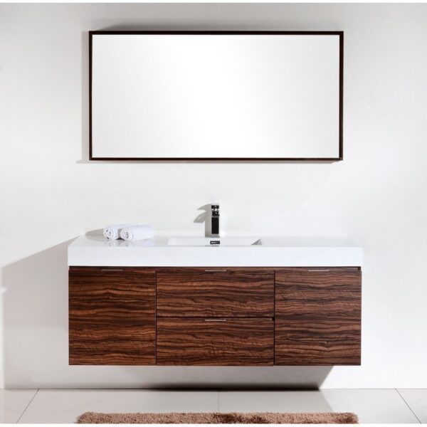 Kubebath BSL60S Bliss 59 Inch Wall Mount Single Sink Bath Vanity