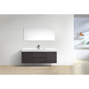 Kubebath BSL60S Bliss 59 Inch Wall Mount Single Sink Bath Vanity