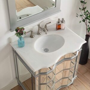 Chans Furniture BWV-025/30 Ashley 30 Inch Silver Bathroom Sink Vanity