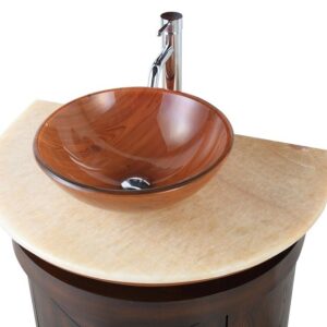 Chans Furniture BWV-026 Verdana 32 Inch Brown Bathroom Vessel Sink Vanity