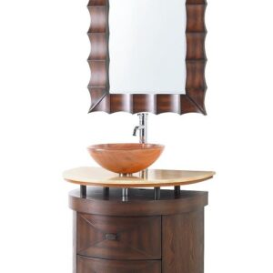 Chans Furniture BWV-026 Verdana 32 Inch Brown Bathroom Vessel Sink Vanity