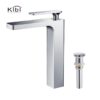 KIBI USA C-KBF1007-KPW101 Infinity 10 1/2 Inch Single Hole Deck Mounted Lead Free Solid Brass Single Handle Bathroom Vanity Sink Faucet with Pop Up Drain