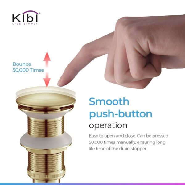 KIBI USA C-KBF1009-KPW101 Circular 11 3/8 Inch Single Hole Deck Mounted Luxury Solid Brass Single Hole Bathroom Vessel Sink Faucet with Pop Up Drain