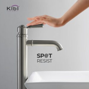 KIBI USA C-KBF1013-KPW101 Victorian 11 1/8 Inch Single Hole Deck Mounted Lead Free Brass Bathroom Vanity Sink Faucet with Pop Up Drain