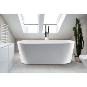 Castello USA CB-03-63 Scarlett 63 Inch Freestanding Tub with Small Chrome Drainer and Overflow