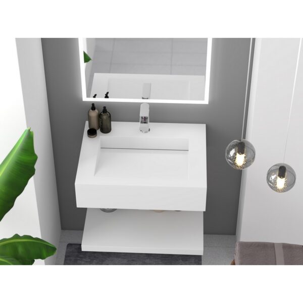 Castello USA CB-GM-2053-24 Pyramid 24 Inch Wall Mounted Counter Top Vessel Bathroom Sink