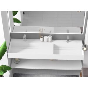 Castello USA CB-GM-2056-60 Juniper 60 Inch Wall Mounted Vessel Double Bathroom Sink