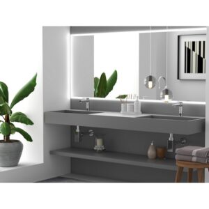 Castello USA CB-GM-2056-72 Juniper 72 Inch Wall Mounted Vessel Double Bathroom Sink