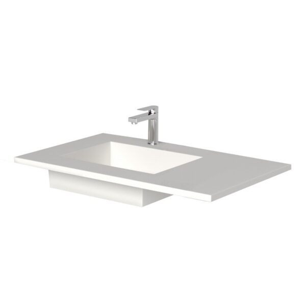 Castello USA CB-GM-2066-36-L Serenity 36 Inch Drop-in Left Vanity Countertop Sink