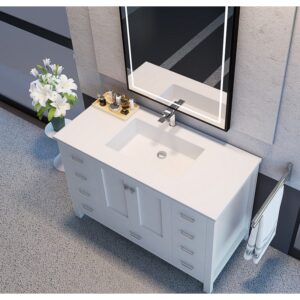 Castello USA CB-GM-2066-48 Serenity 48 Inch Drop-in Vanity Countertop Sink