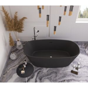 Castello USA CB-GM-8006 Hermosa 70 7/8 Inch Solid Surface Freestanding Bathtub