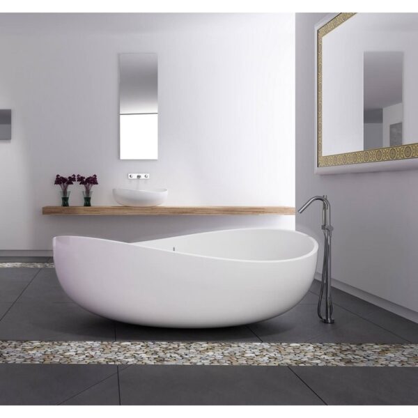 Castello USA CB-GM-8015 Newport 70 7/8 Inch Stone Resin Freestanding Bathtub