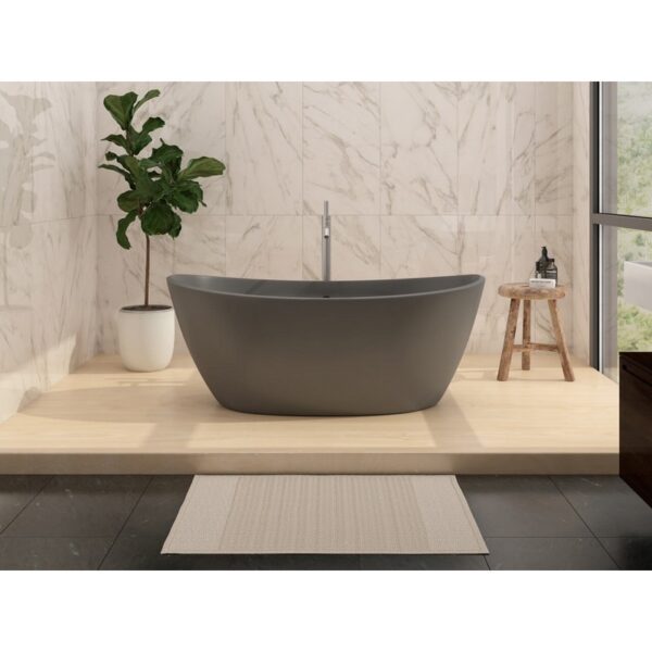 Castello USA CB-GM-8016 Manhattan 64 1/8 Inch Stone Resin Freestanding Bathtub