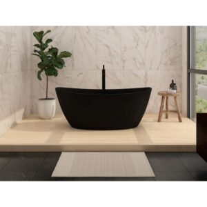 Castello USA CB-GM-8016 Manhattan 64 1/8 Inch Stone Resin Freestanding Bathtub