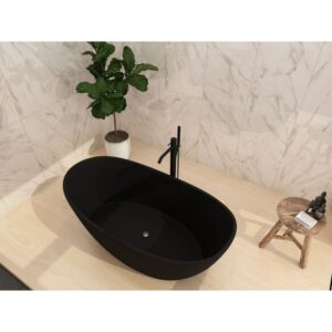 Castello USA CB-GM-8016 Manhattan 64 1/8 Inch Stone Resin Freestanding Bathtub