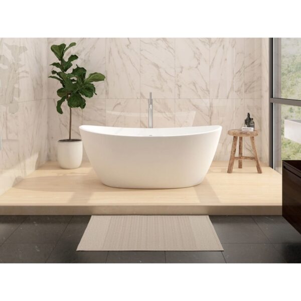 Castello USA CB-GM-8016S Manhattan 59 Inch Stone Resin Freestanding Bathtub