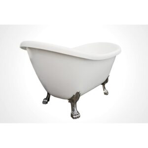 Castello USA CB-26-60 Daphne 60 Inch Acrylic Freestanding Tub with Small Chrome Drainer/Overflow