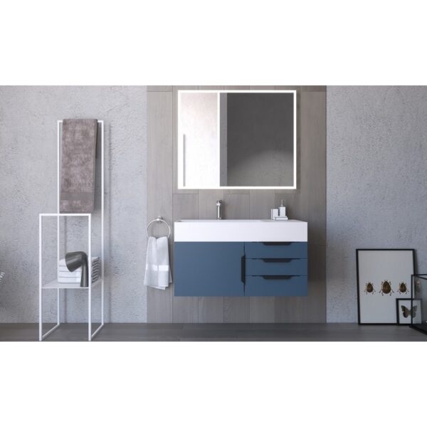 Castello USA CB-AMAZON-36BU-SET Amazon 35 Inch Blue Vanity Set with Top