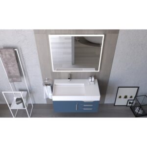 Castello USA CB-AMAZON-36BU-SET Amazon 35 Inch Blue Vanity Set with Top