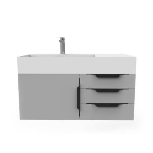 Castello USA CB-AMAZON-36G-SET Amazon 35 Inch Grey Vanity Set with Top